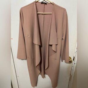 SHEIN Blush Open-front Waterfall Duster Jacket- L